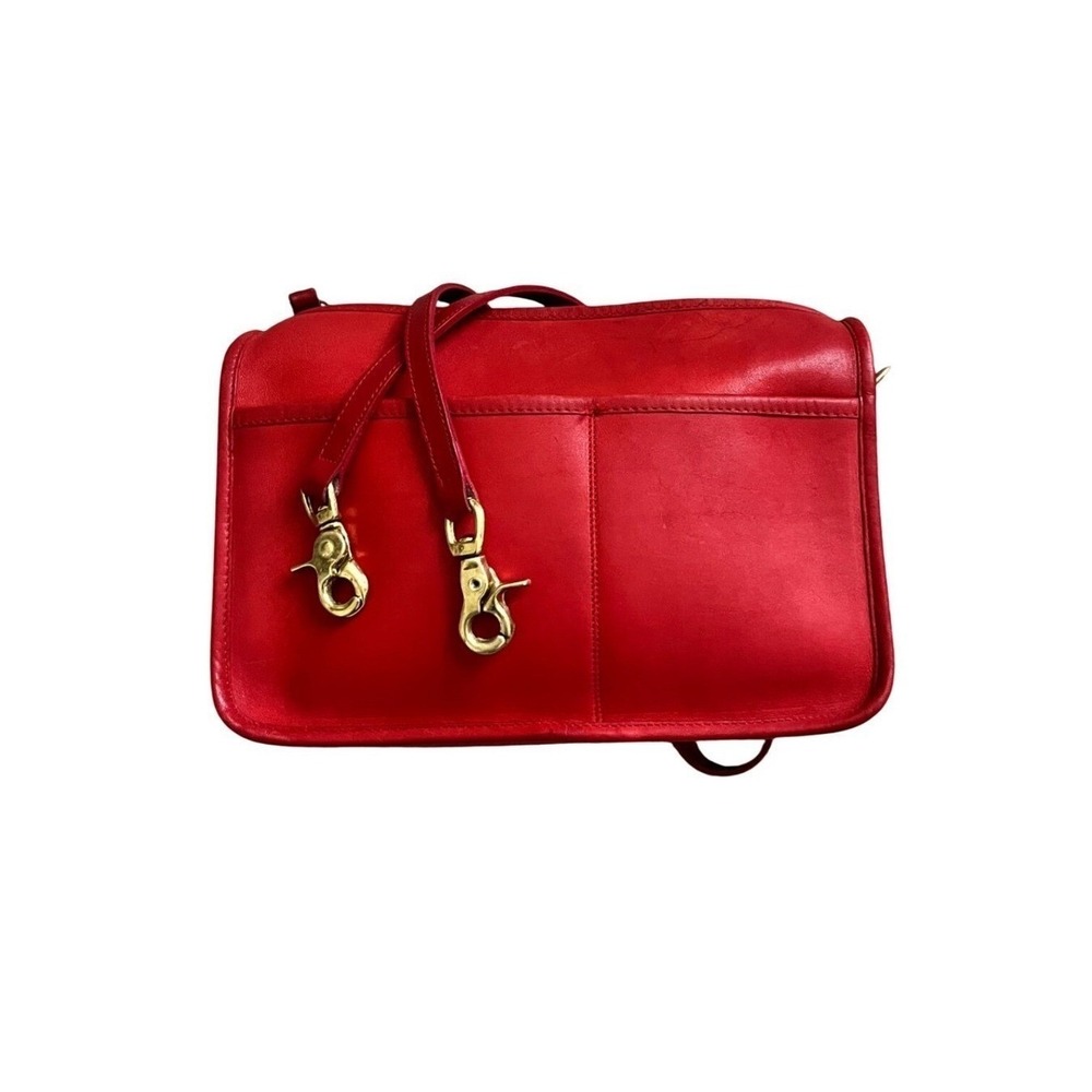 Vintage Coach Companion‎ Bag 9300 Red Leather Crossbody Purse USA NYC Shoulder